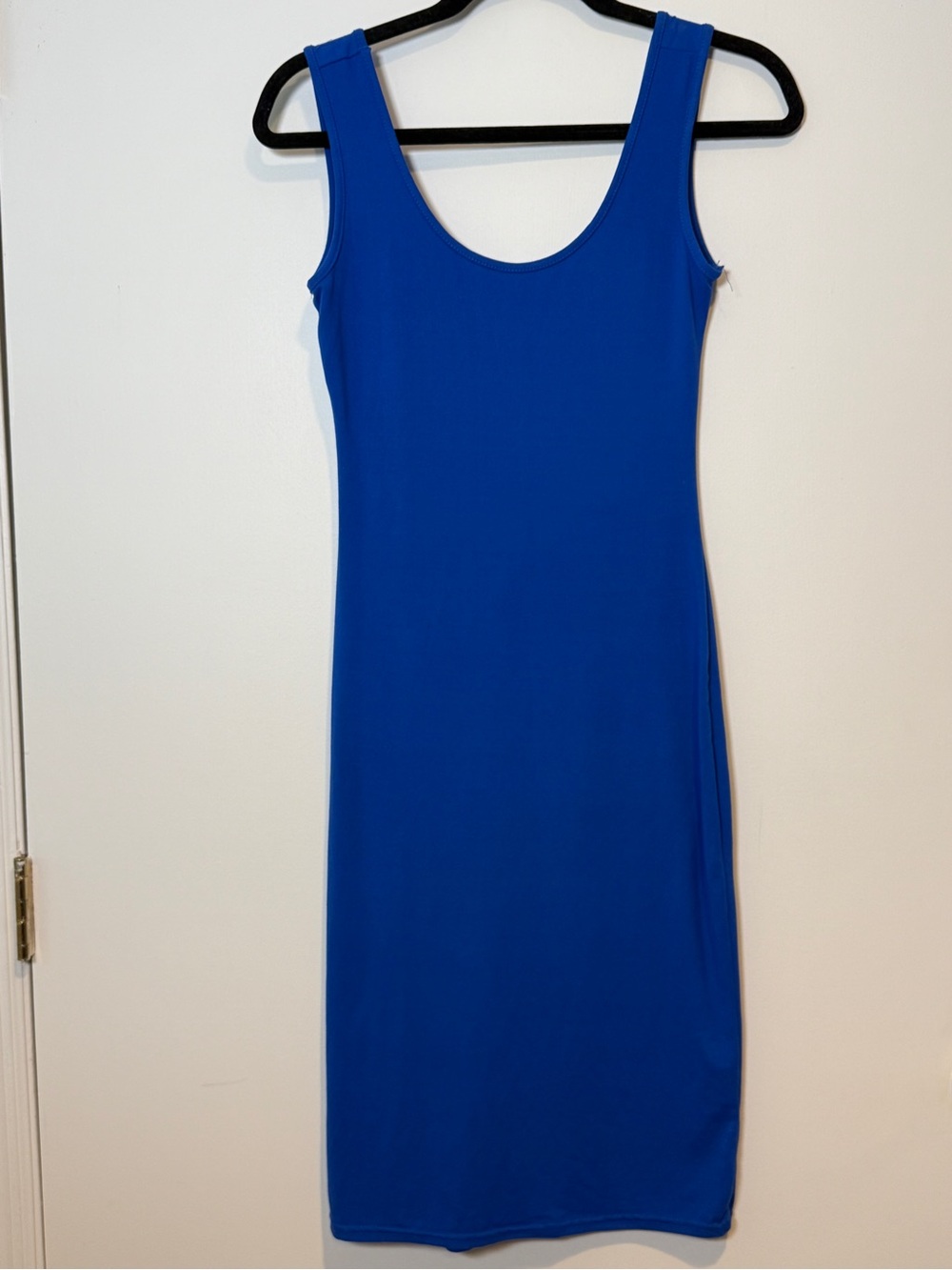 Scoop Neck Midi Dress in Cobalt Blue